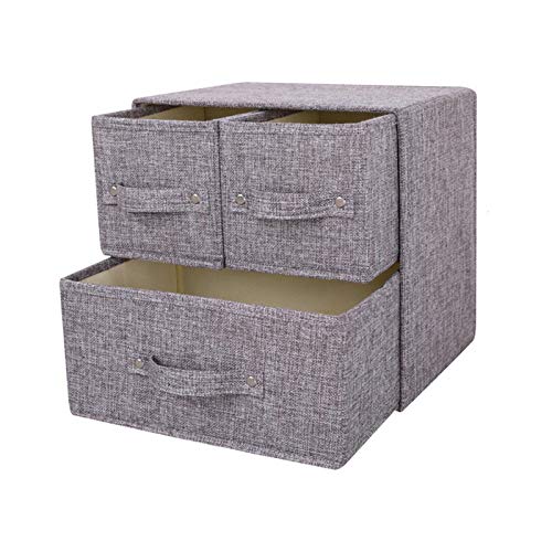 Rihud Fabric Stroage Box Mit Deckel Faltbare Schublade Trennwände Veranstalter Garderobe Organizer Schubladeneinsätze Unterwäsche Aufbewahrungsboxen S