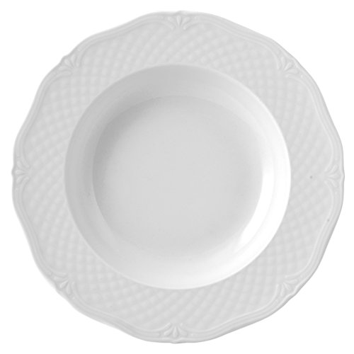 H&H Arianna Piatto Fondo, Bianco, 22.5 Cm, Ceramica