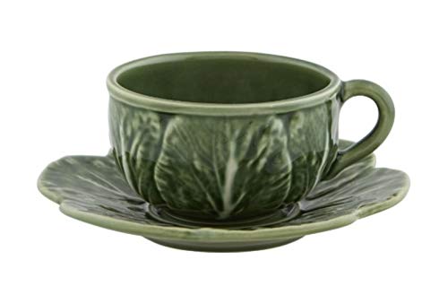 Bordallo Pinheiro Tazza Da Tè E Piattino, Verde Naturale, Set Da 4