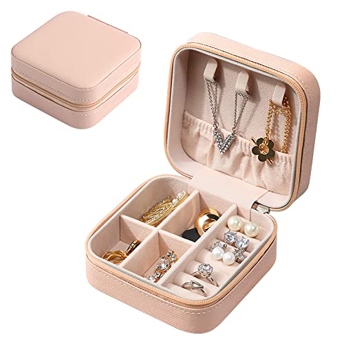 Eucomir Portagioie Donna,Piccolo Portagioie Organizzatore Di Portagioie Da Viaggio In Pelle Pu,Scatole Portagioie Portatile Organizzatore Per Riporre