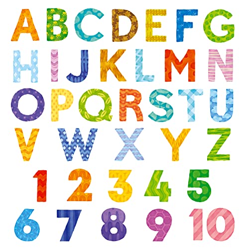Decowall Ds9-4003 Alfabeto Colorato Numeri Adesivi Murali Bambini Abc 123 Adesivo Da Parete Stacca E Stacca Rimovibile Per Asilo Nido Camera Da Letto