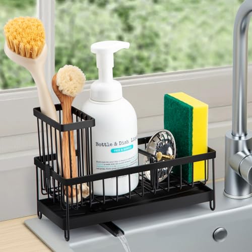 Porta Spugne Cucina Lavello,Organizer Per Lavello,Porta Spugne Da Cucina Con Vaschetta Autosvuotante,Supporto Per Porta Sapone Cucina,Portaoggetti Per