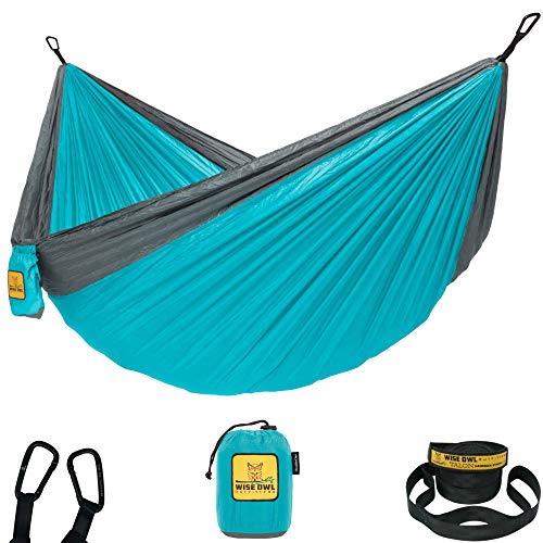 Wise Owl Outfitters - Amaca Singolo/Doppio Da Campaggio Di Alta Qualità - Per Outdoor Backpacking E Viaggi - Portatile E Leggere In Nylon Paracadute R