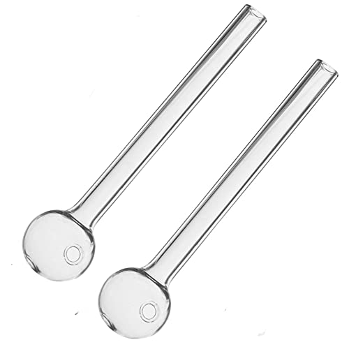 Rora Glass Oil Burner Pipe Thick Clear Glass For Oil Rigs Glass Water Bongs 2 Set (Chiaro)