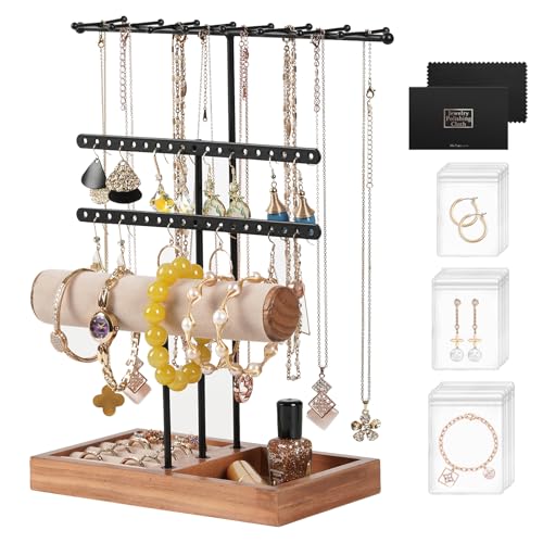 Ucamp Porta Gioielli,Espositore Per Gioielli,Espositore Per Gioielli Con Base Ad Anello,Porta Collane Da Tavolo,Portacollane Per Gioielli,Per Orecchin