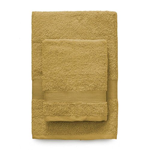 Bassetti Set Asciugamano, Kaki Scuro, 60 X 110+40 X 60 Cm, 2