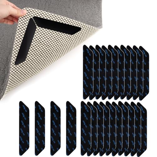 Pbuspu 24 Pcs Antiscivolo Per Tappeti, Adesivo Antiscivolo Sottotappeto Per Tappeti, Riutilizzabili Antiscivolo Tappeto,Per Tappeti Per Pavimenti In F