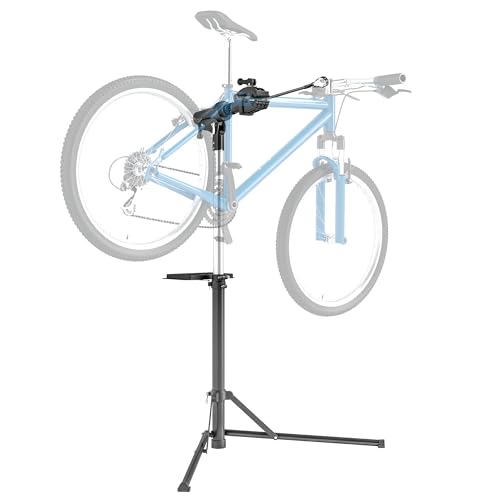 Homcom Cavalletto Per Riparazione Bici, Supporto Manutenzione Biciclette Con Altezza Regolabile, Girevole A 360° E Pieghevole, Cavalletto Manutenzione