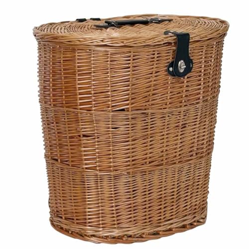 Cesto Contenitore Zaino In Vimini Gerla Lux Con Coperchio E Tracolla 52.5 Cm X 40 Cm H 51.5