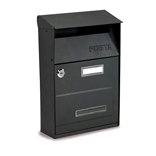 Cassetta Postale Portalettere Technomax Mimosa Nero In Acciaio Anticorrosione