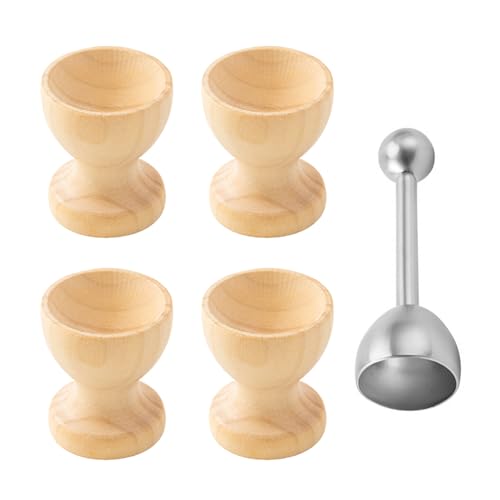 4 Contenitori Per Uova E 1 Aprisuova, Contenitore Per Uova, Contenitore Per Uova, Contenitore Rotondo In Legno, Accessori Per La Creazione Fai Da Te,