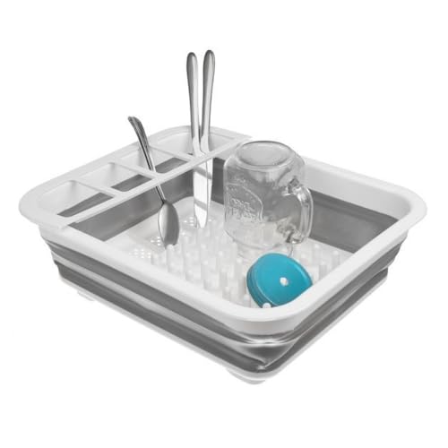 Parence.- Scolapiatti Pieghevole A Scomparti Multipli - Supporto Per Stoviglie E Posate In Silicone, Pp E Tpr - Versatile, Pratico, Resistente - 36X31