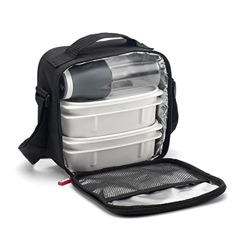 Tatay Borsa Termica Porta Pranzo, 3L Capacità, Con 2 Contenitori Alimentari Da 0.5L E Una Bottiglia Ermetica Da 400Ml, Senza Bpa, Colore Nero, 22.5 X