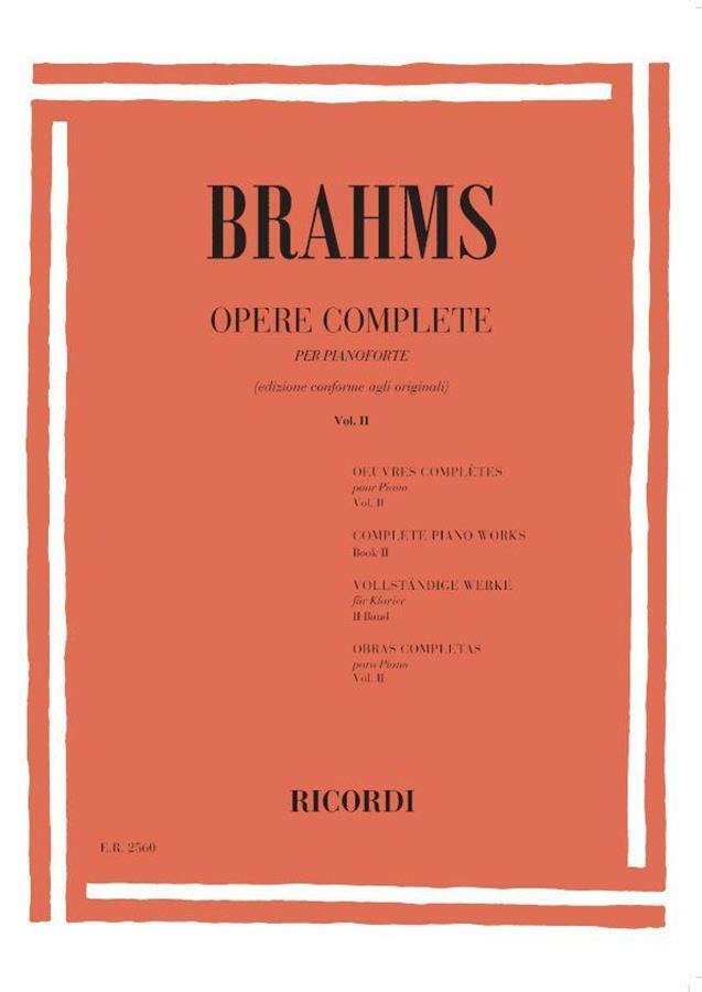 Opere Complete Per Pianoforte - vol. 2 - Johannes Brahms