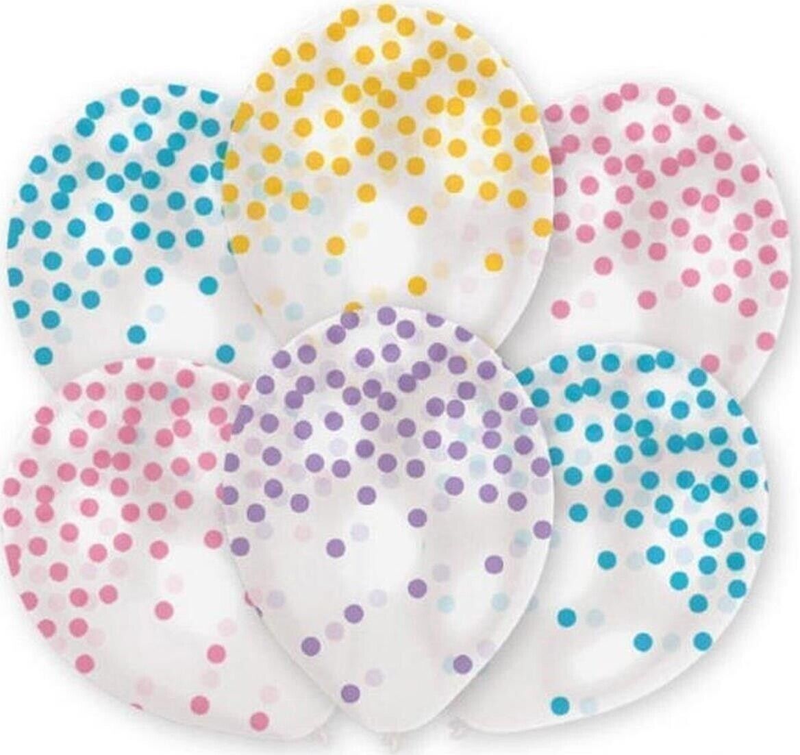 Amscan: 6 Balloons Latex "Confetti - Pastel Assorted" -