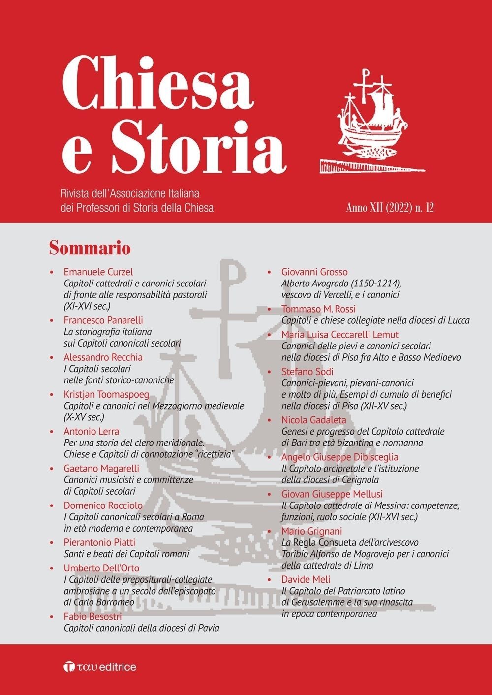 Libri Chiesa E Storia. Rivista Dell'associazione Italiana Dei Professori Di Stor