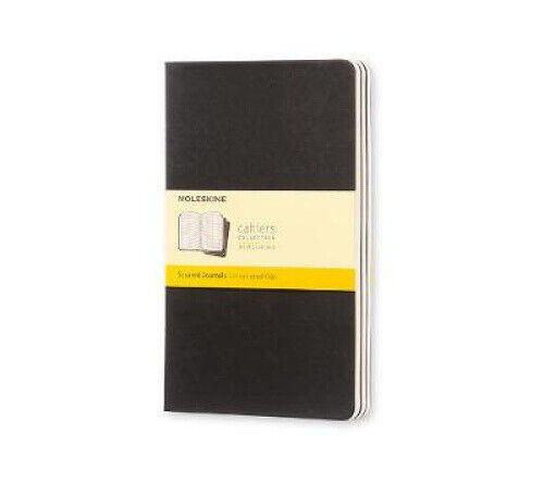 Moleskine Squared Cahier L - Black Cover (3 Set) (Moleskine Cahier) by Moleskine