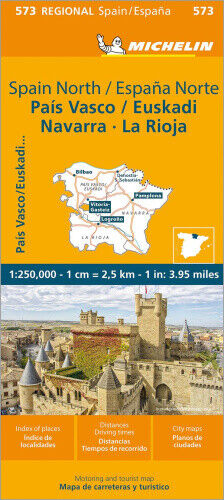 Michelin Map Spain: North, Pais Vasco, Euskadi, Navarra, La Rioja Map 573