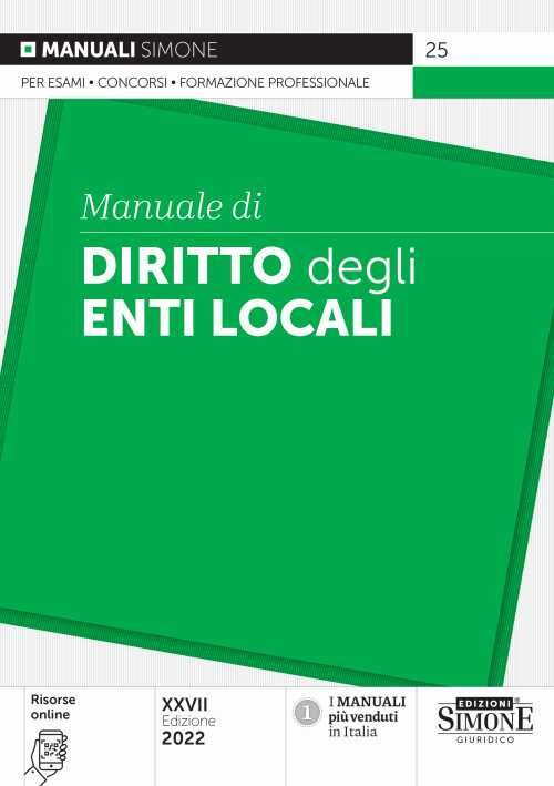 Manuale Di Diritto Degli Enti Locali -  - 2022