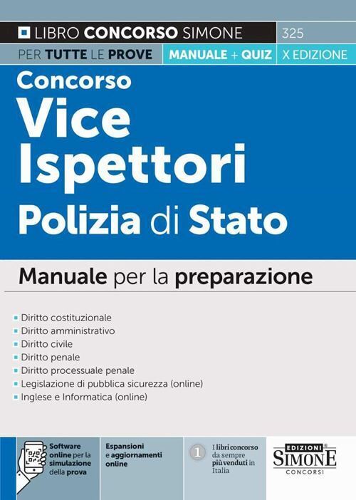 CONCORSO VICE ISPETTORI POLIZIA DI STATO  - AA.VV. - Edizioni Giuridiche Simone
