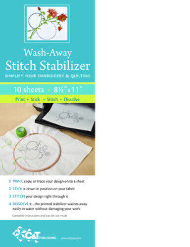 Wash Away Stitch Stabilizer: Simplify Your Embroidery & Quilting: Print,