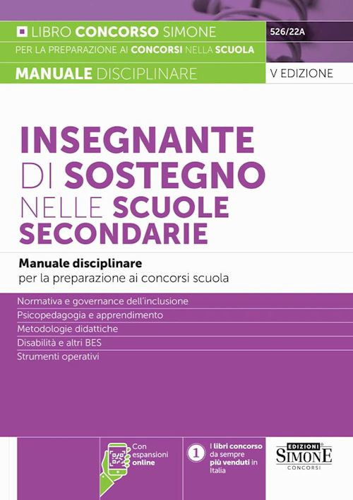 INSEGNANTE DI SOSTEGNO NELLE SCUOLE SECONDARIE. MANUALE DISCIPLINARE PER LA PREP
