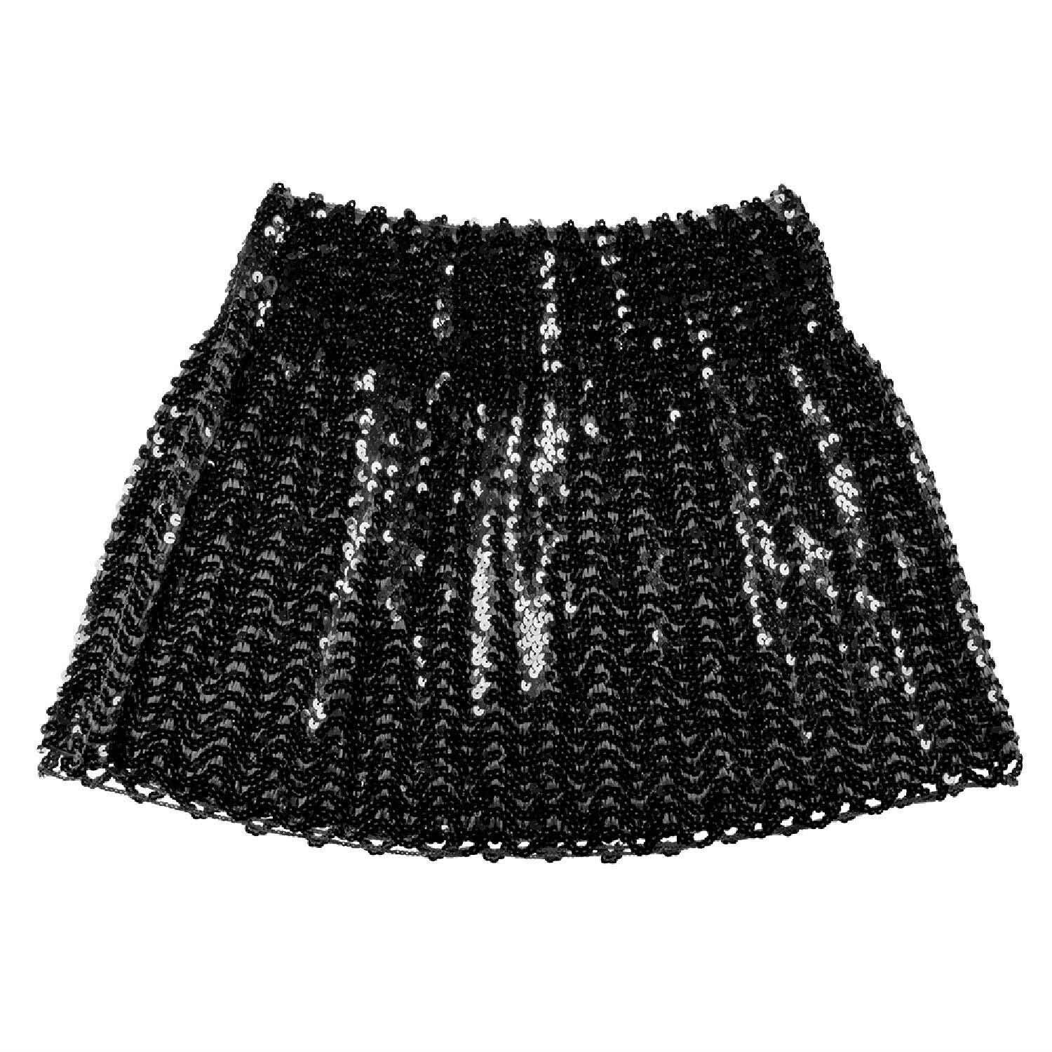 Boland: Pc. Mini Skirt Sequins Black (M Stretch). Mini Gonna Con Paillettes Nero