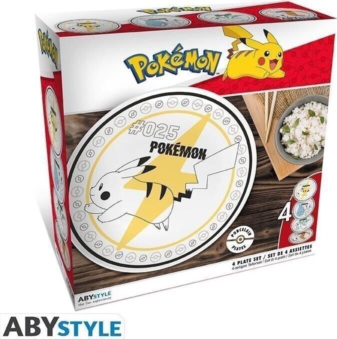 Pokemon: ABYstyle - Starters + Pikachu (Set Of 4 Plates) -