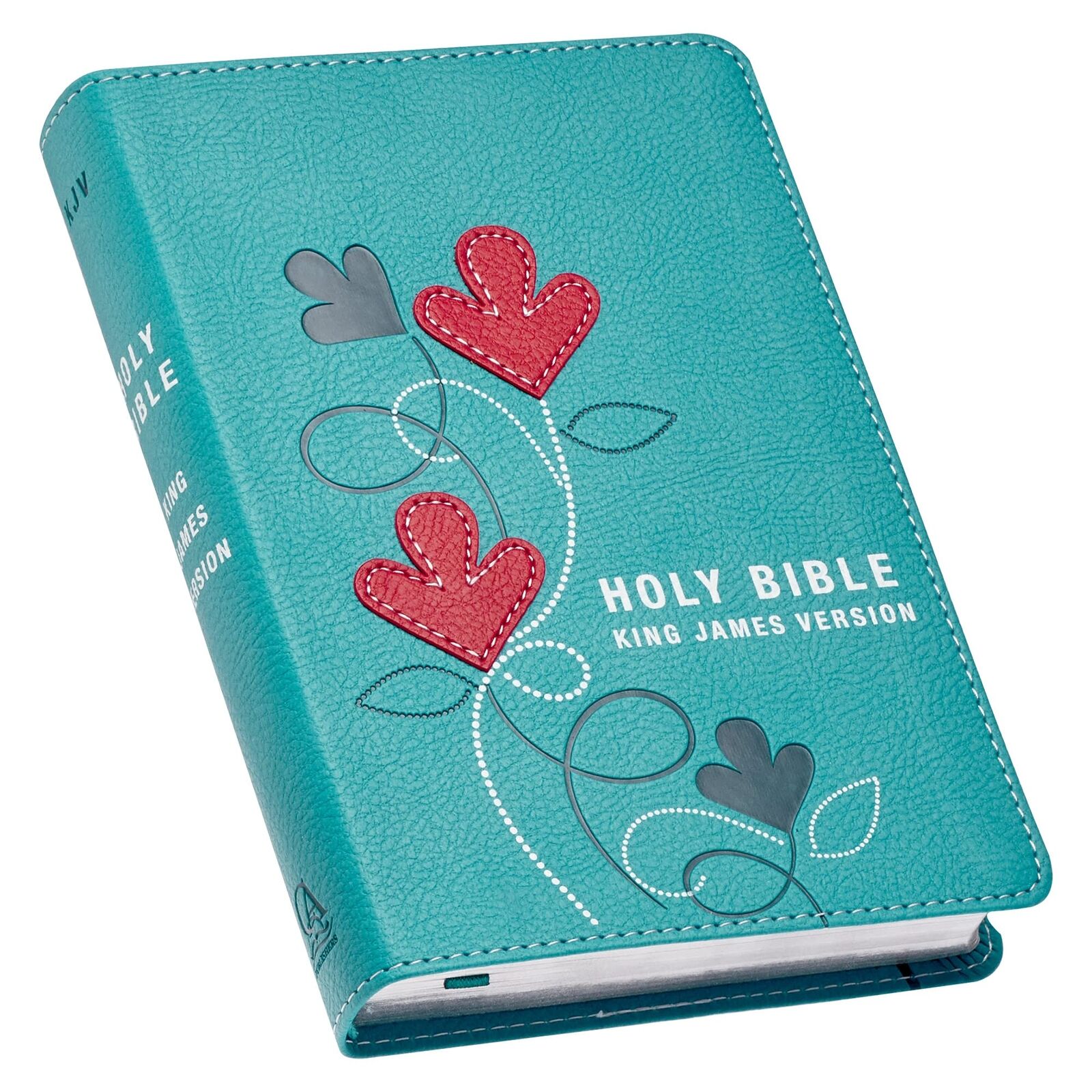 Kjv Santo Bibbia, Compatto Bibbia - Aqua e Rosso Similpelle Bibbia W/Nastro