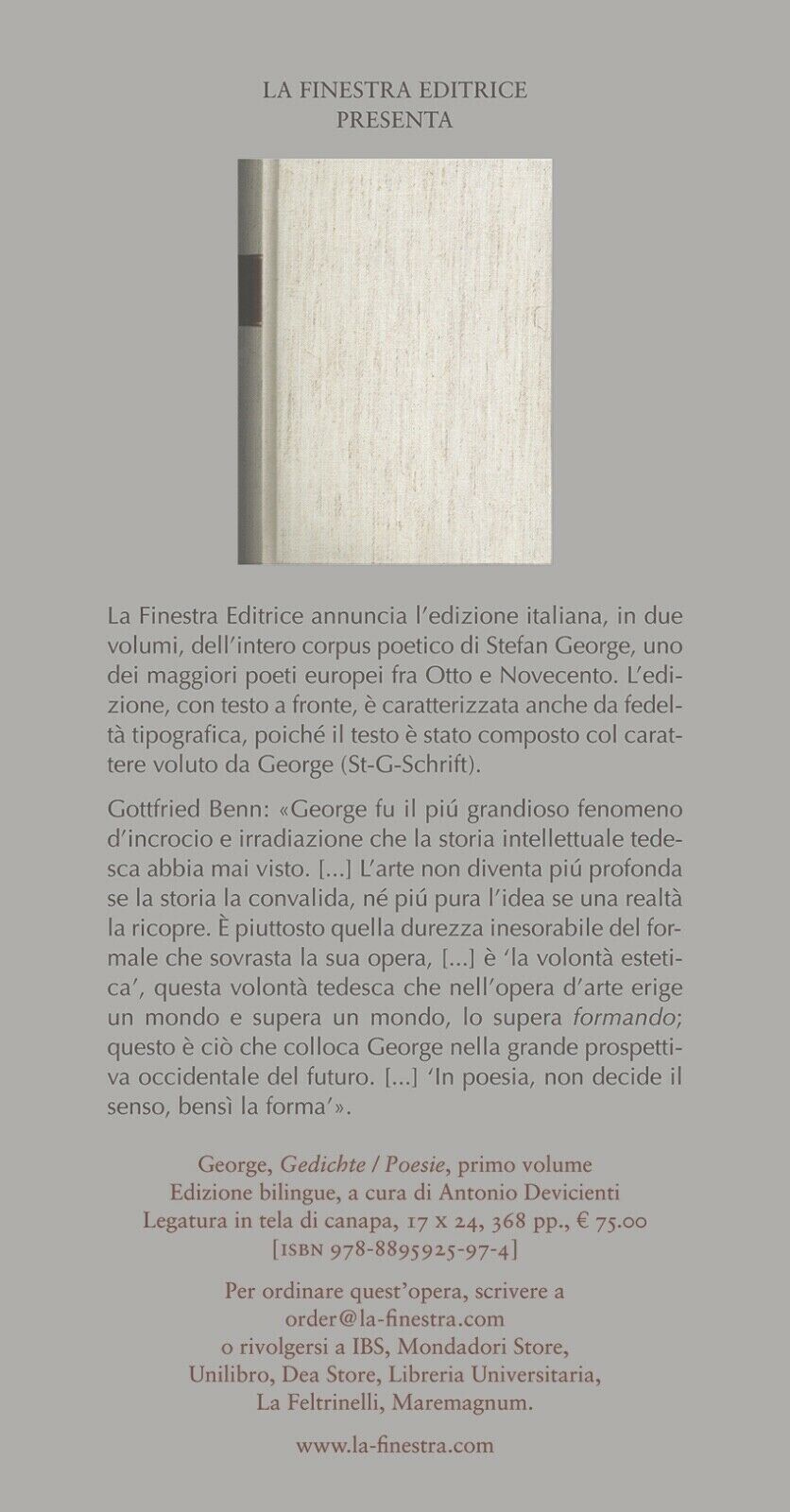 Stefan George, Gedichte / Poesie II, a c. di A. Devicienti, bilingue, 2022