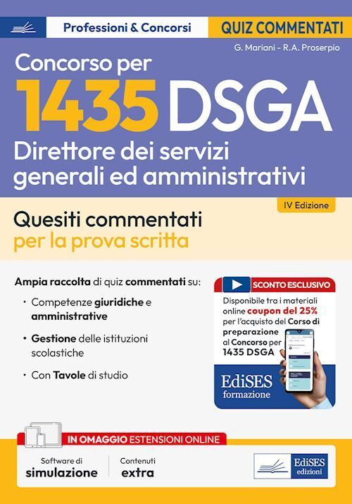 CONCORSO 1435 DSGA DIRETTORE DEI SERVIZI GENERALI E AMMINISTRATIVI. TEST COMMENT