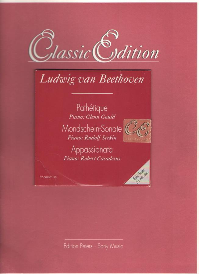 Beethoven - Spartiti + CD Pathetique, Mondschein-Sonate, Appassionata Pianoforte