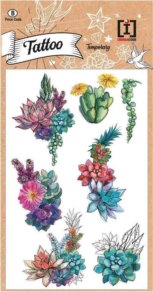 Imagicom: Tropical Sloth: Tattoo Flowers Bouquet -