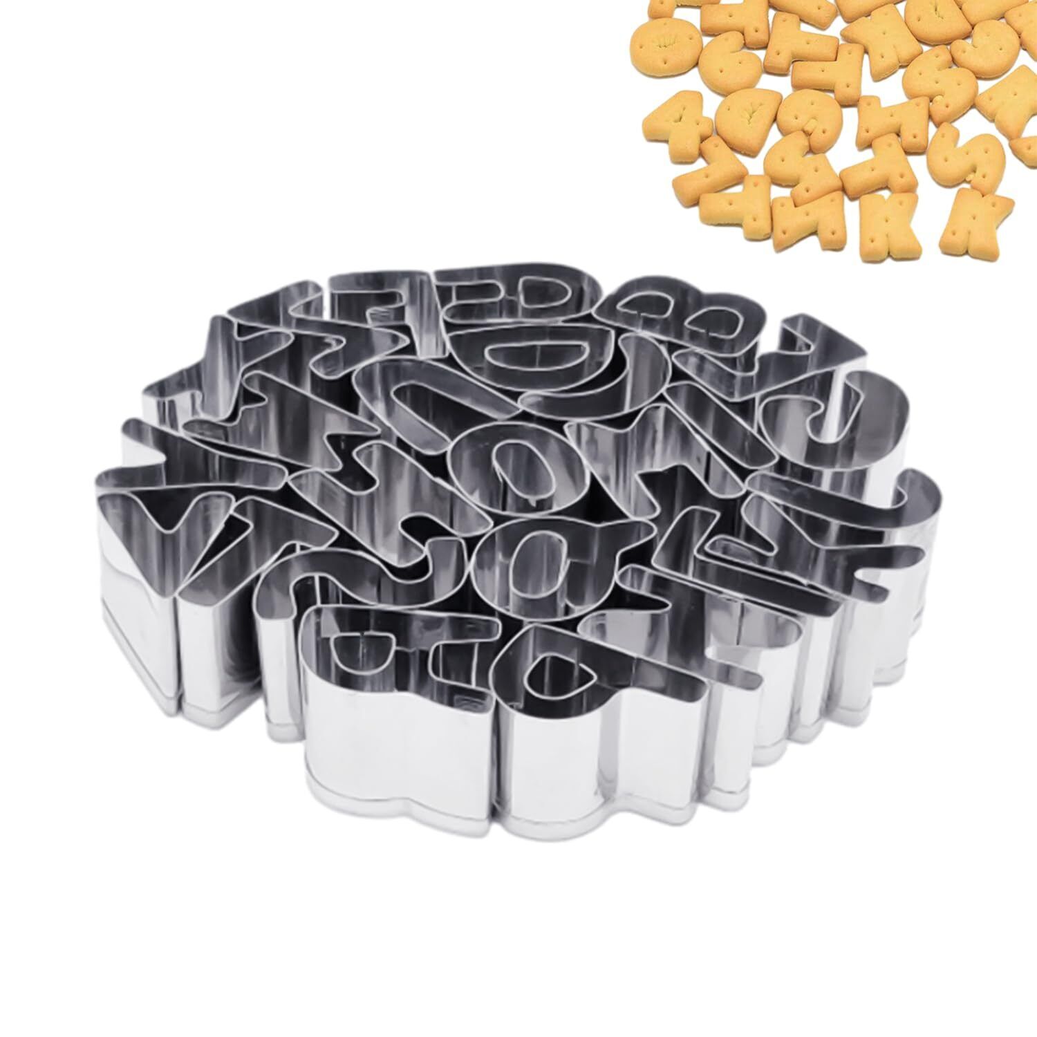 26 stampi per biscotti alfabetici stencil per biscotti in acciaio inox stampi...