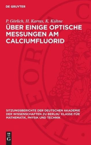 K Kühne P Görlich H Über Einige Optische Messungen Am Calcium (Copertina rigida)