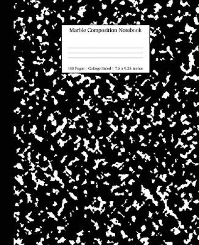 Marble Composition Notebook College Ruled: Black Marble Notebooks, School