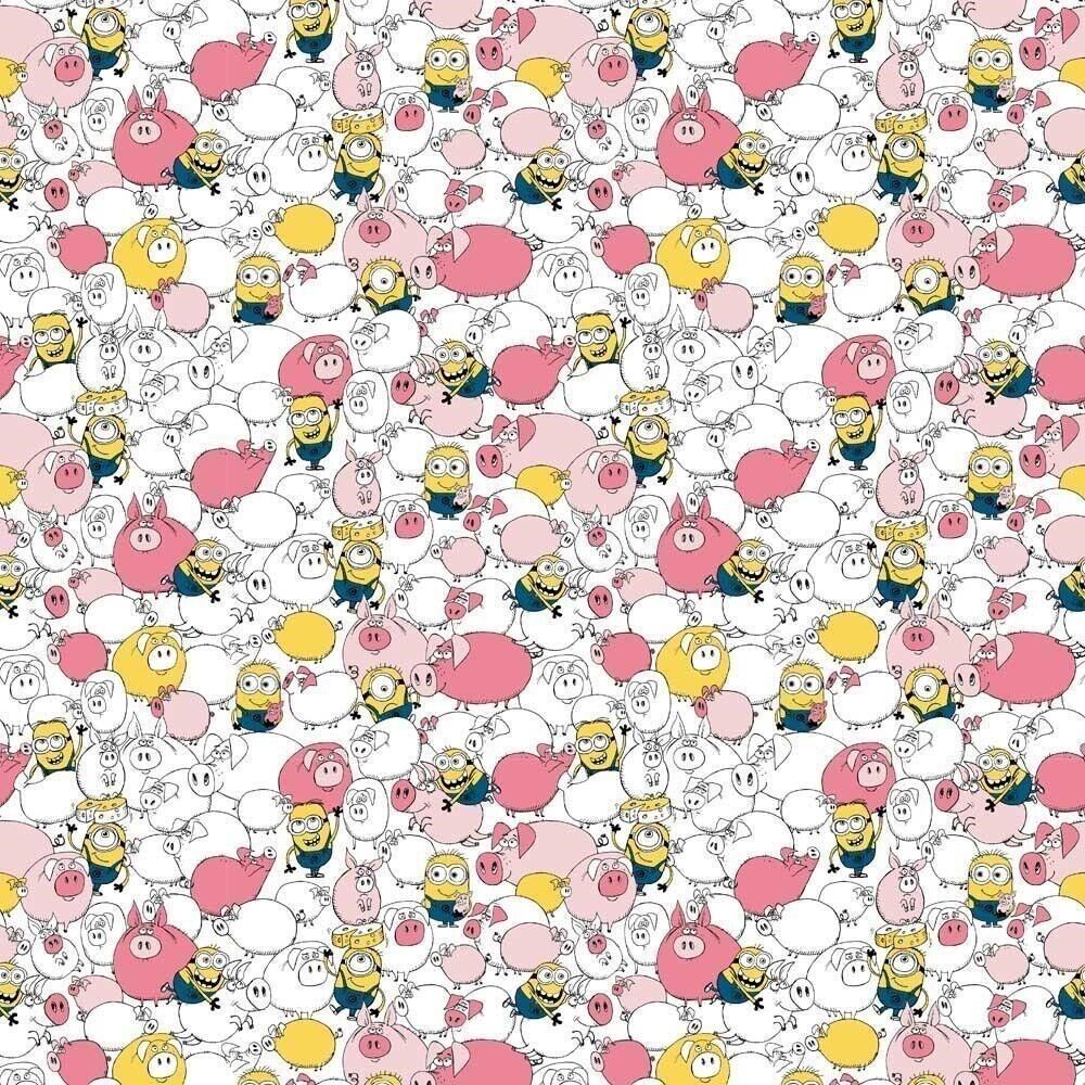Minions: Imagicom Wpapmin303 - Pattern Piggy Minions Wall Sticker 300X254 -