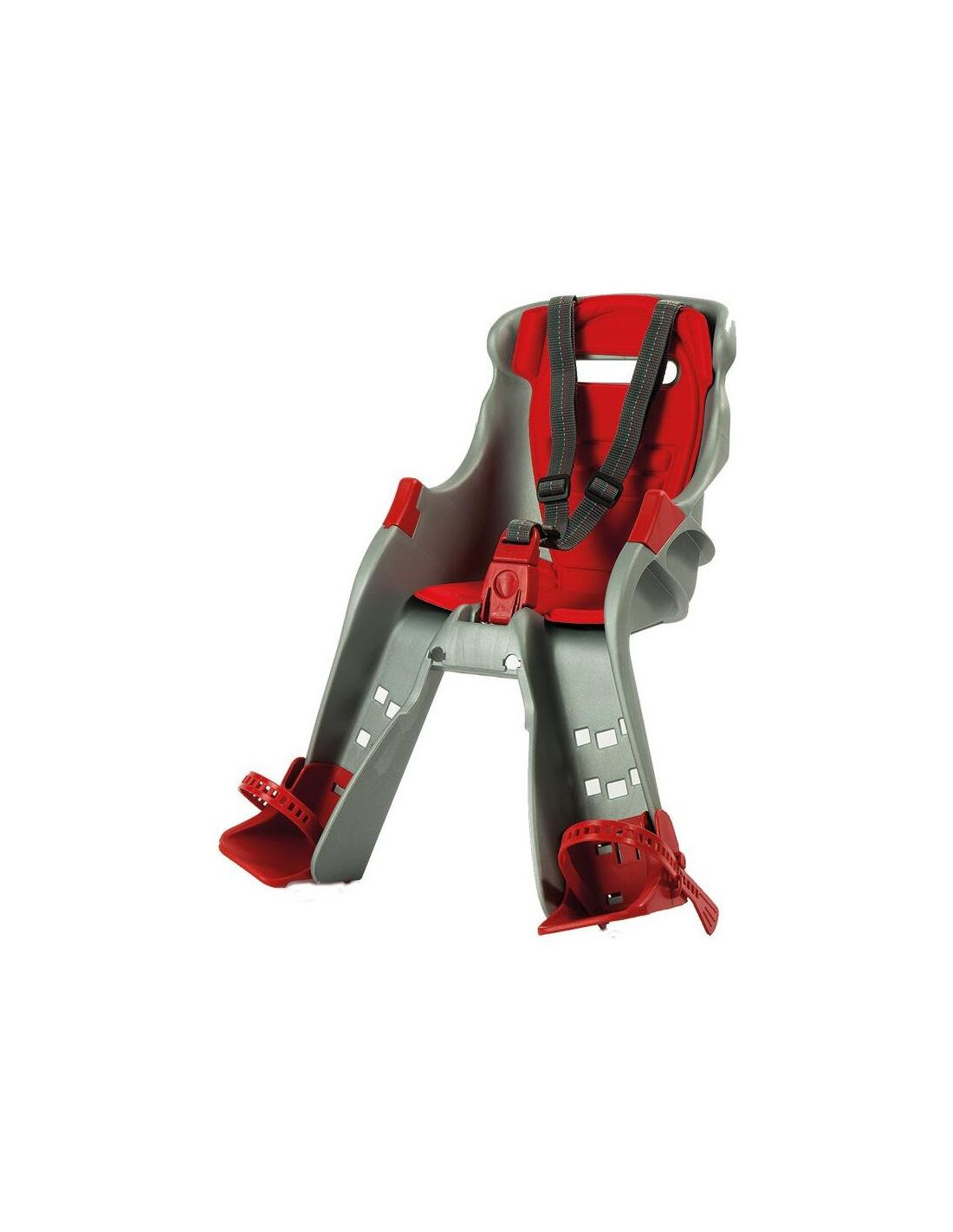 OKBABY Seggiolino bici Anteriore ORION Argento e Rosso