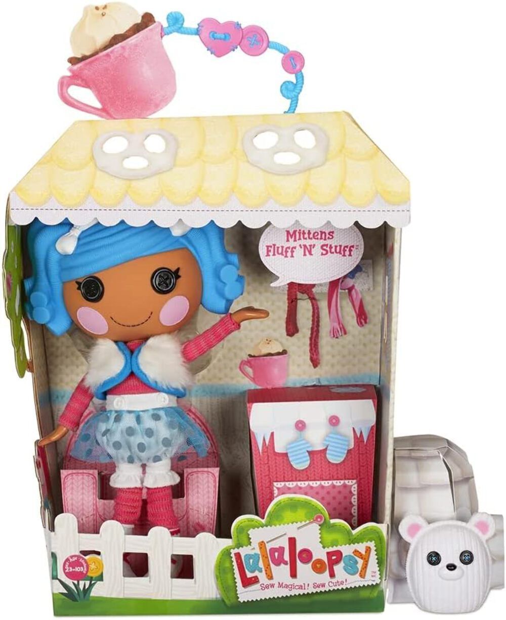 Lalaloopsy Mittens Fluff 'N' Stuff 33cm con orsetto-Bambola ispirata all'inverno