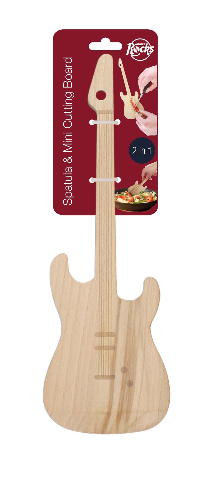 Winkee - Guitar Spatula And Mini Cutting Board NUOVO