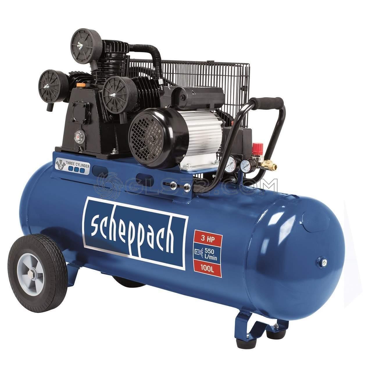 COMPRESSORE ARIA A CINGHIA 100LT 3 CILINDRI 3 CV 10 BAR SCHEPPACH HC550TC 230V