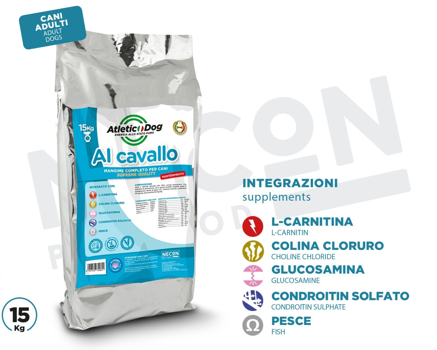 CROCCHETTE mangime ATLETIC DOG CAVALLO MANTENIMENTO 15kg necon alimento secco