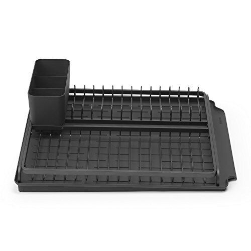 Brabantia 117404 Sink Side Scolapiatti con Scivolo, Alluminio, Dark Grey, 49.2 x