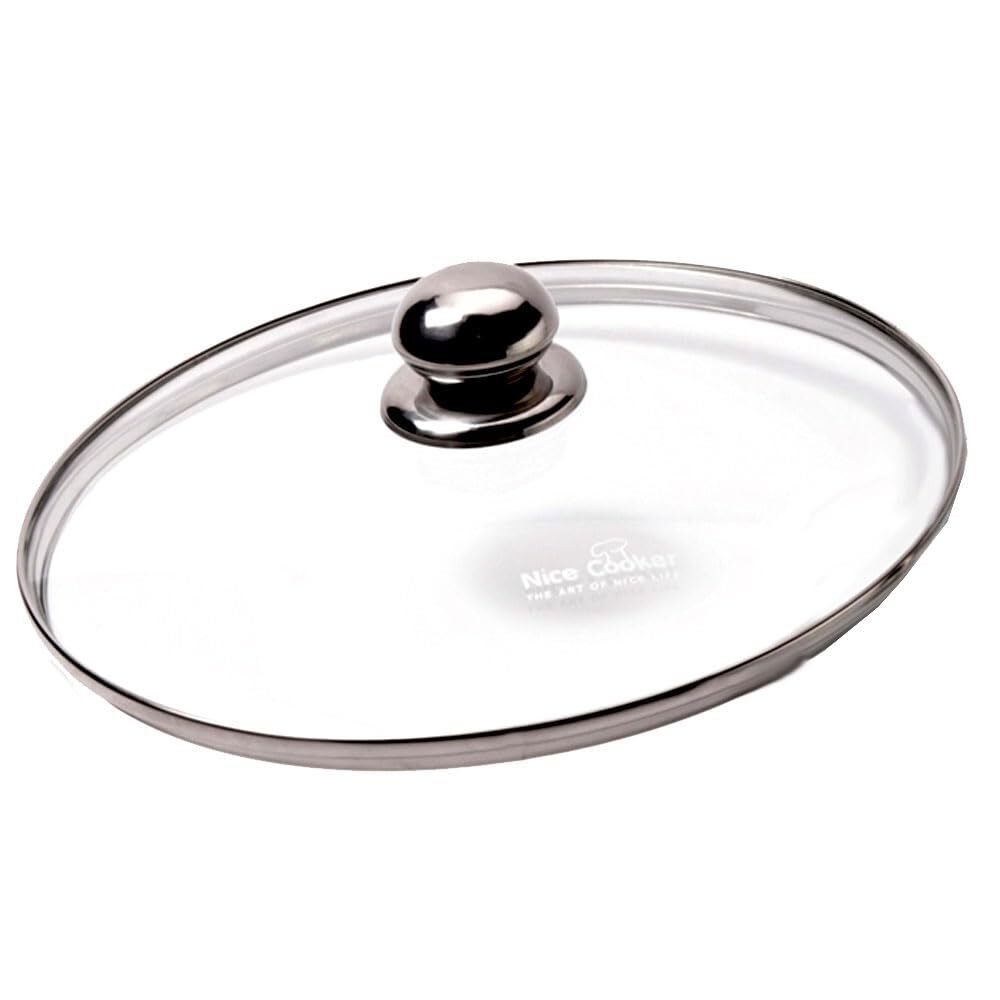 Nice Cooker Coperchio universale in vetro temperato e acciaio inox 28 cm pome...