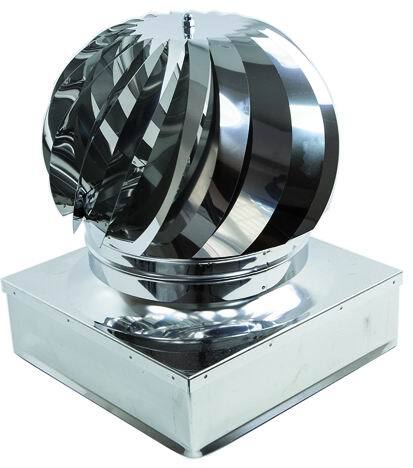 CAPPELLO EOLICO ACC.INOX 304 BASE QUADRATA   42X42 CM