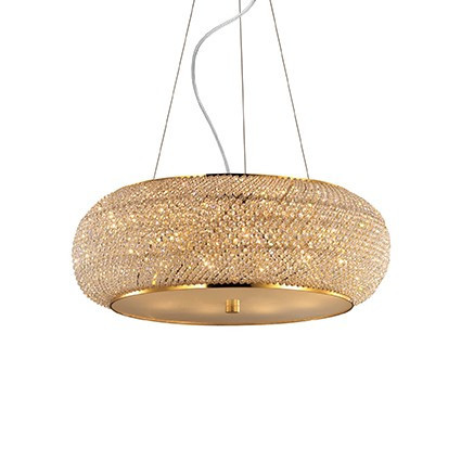 Ideal Lux PASHA' SP10 ORO Lampada a sospensione D 550 x H min 440 / max 2190 mm