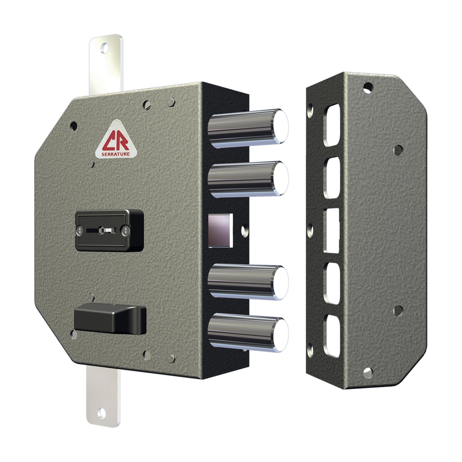 Serratura Porta Blindata coon Scrocco Triplice chiusura 4 catenacci - mano destr