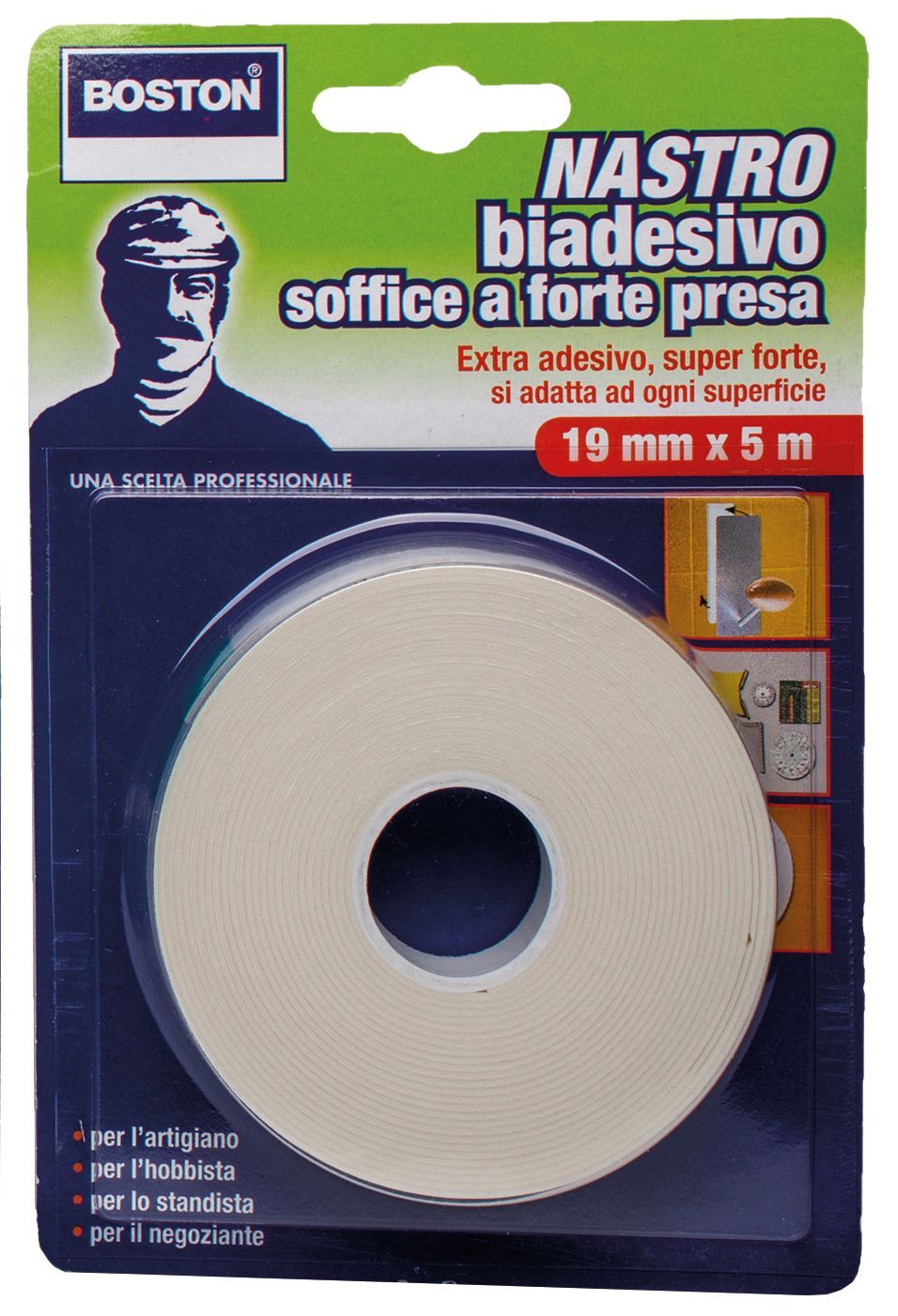 BOSTON NASTRO BIADESIVO FORTE 19MMX5M 12 PZ