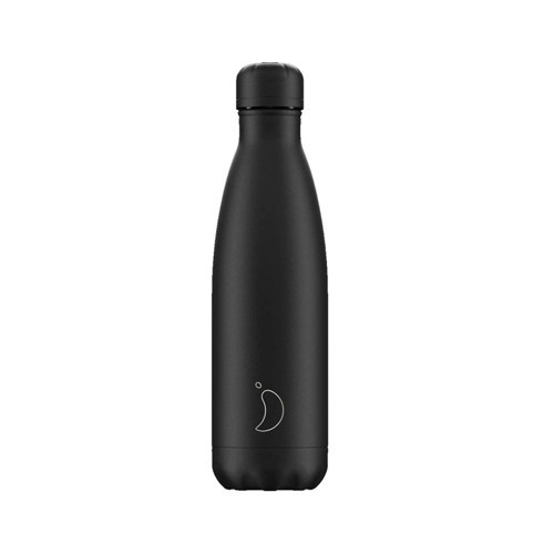 CHILLY'S BOTTLES BOTTIGLIA TERMICA Monochrome AllBlack 260ml DOPPIA PARETE B260M