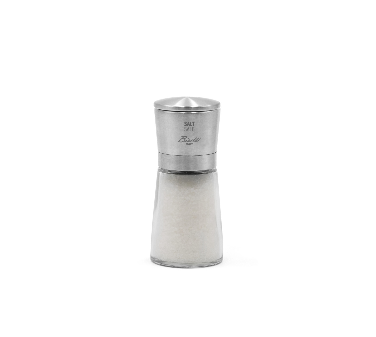 MACINA SALE MODELLO LA SPEZIA IN VETRO/ACCIAIO H. 14,5CM
